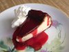 IMG_0397 burnt cheesecake with raspberry sauce.JPG