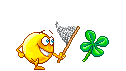 Animated-emoticon-chasing-four-leaf-clover.gif